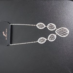 Silver-tone Tear Drop Bling Necklace Costume Jewelry